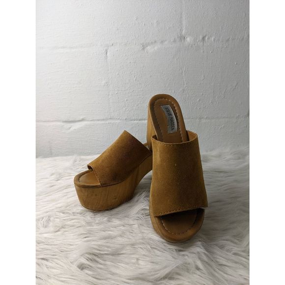 Steve Madden Sandals Size 38 US 8 Playdate Platform Made in Italy Y2K Chestnut S - Picture 3 of 7